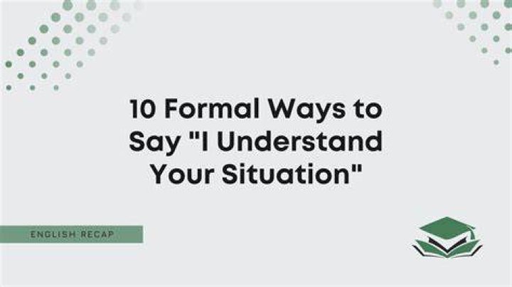 How do you say I understand your situation?